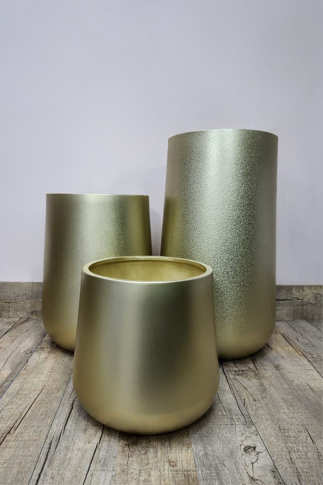 Elegant Matte Gold Decorative Pots